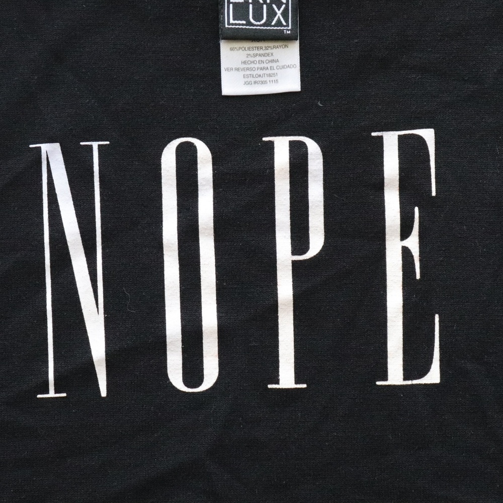 MODERN LUX 'NOPE' BLACK GRAPHIC TANK TOP XS - Picture 2 of 6